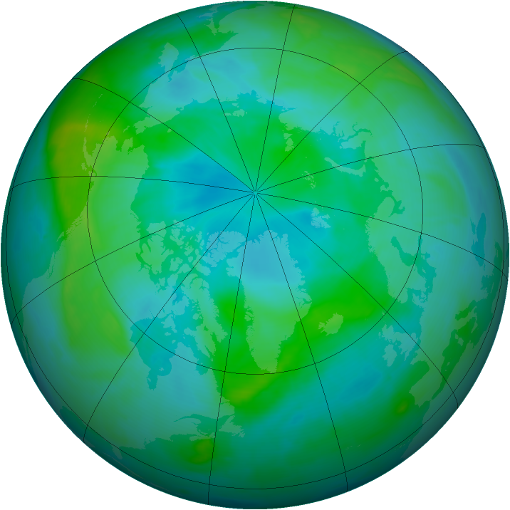 Arctic ozone map for 27 August 2008
